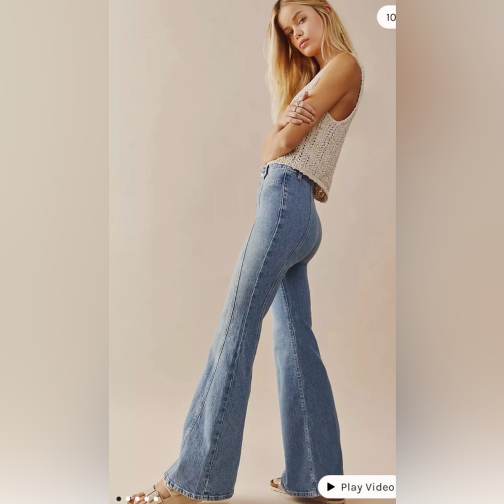 Free People Light Blue Flare Jeans